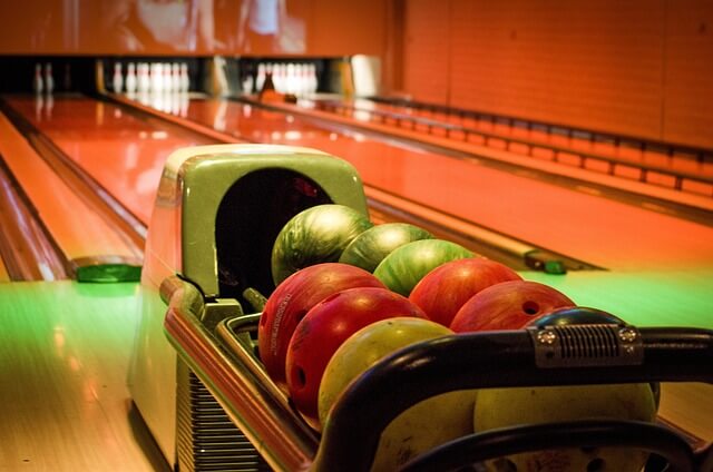 inside of a bowling alley showing environment where author experienced traumatic memory